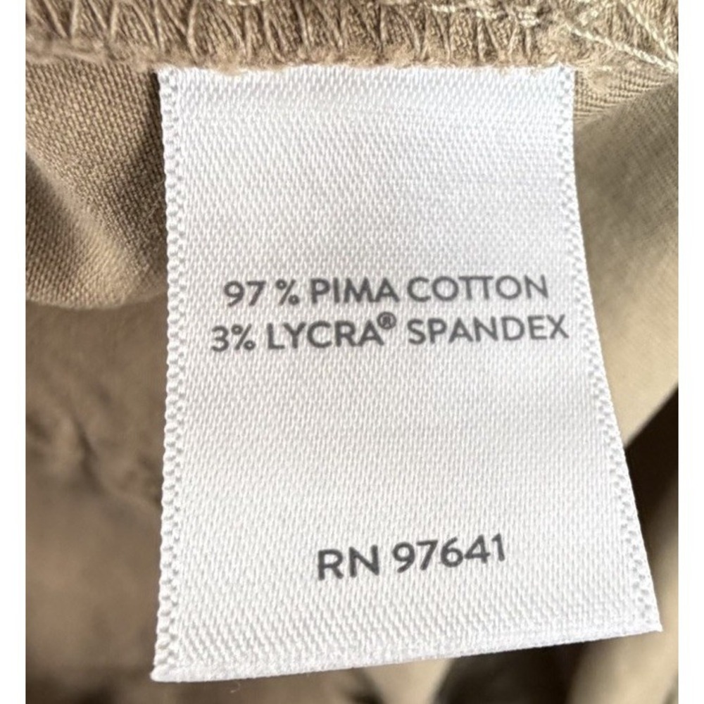 J. Jill Pima Cotton Patch Pocket Cuffed Women's Crop Pants 10 Khaki Stretch $89 - Picture 8 of 9